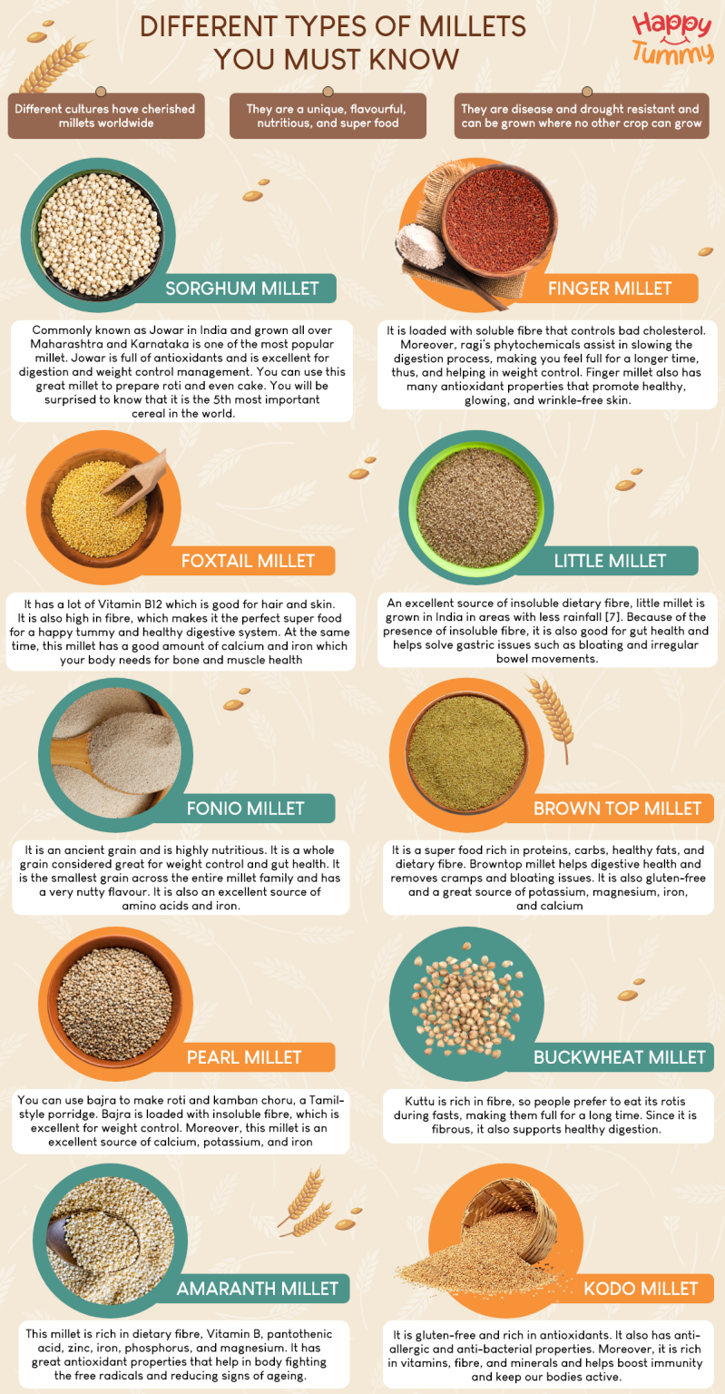 What Are The Different Types Of Millets You Must Know Happytummy