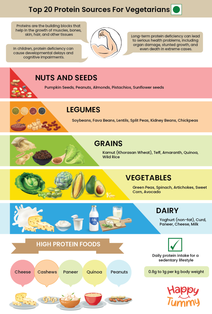 20 protein foods for vegetarians infographics