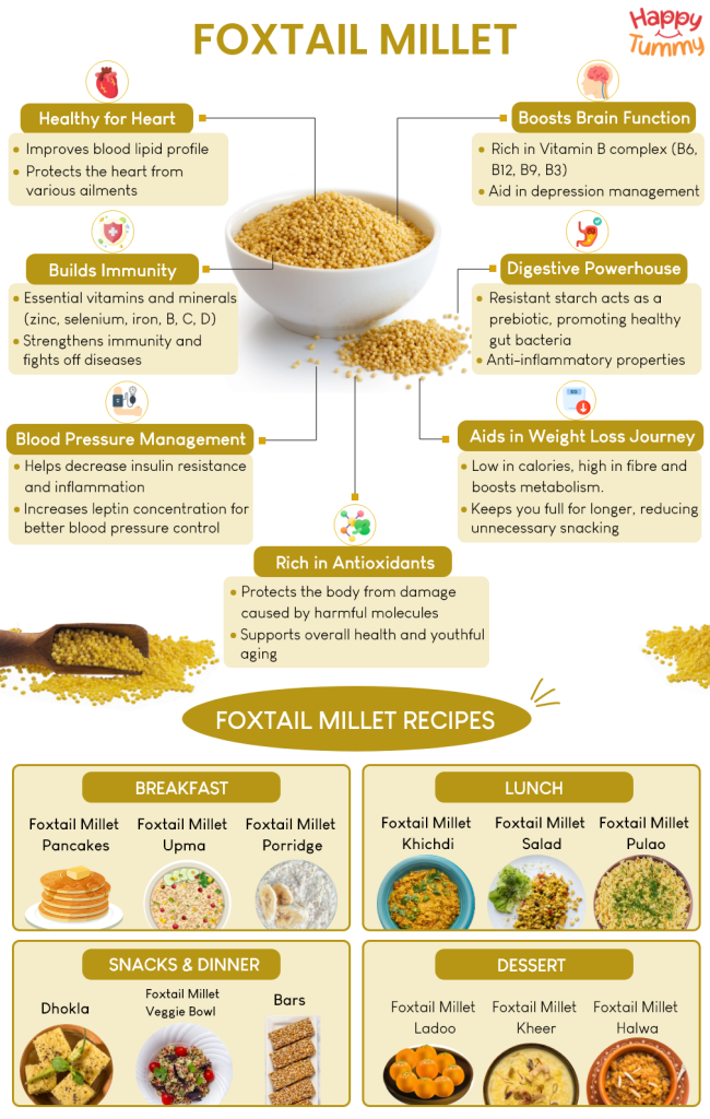 Foxtail millet benefit infographic