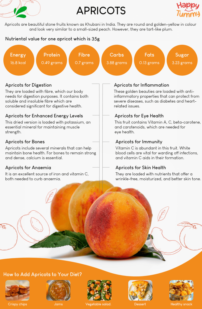 Apricots benefits infographic