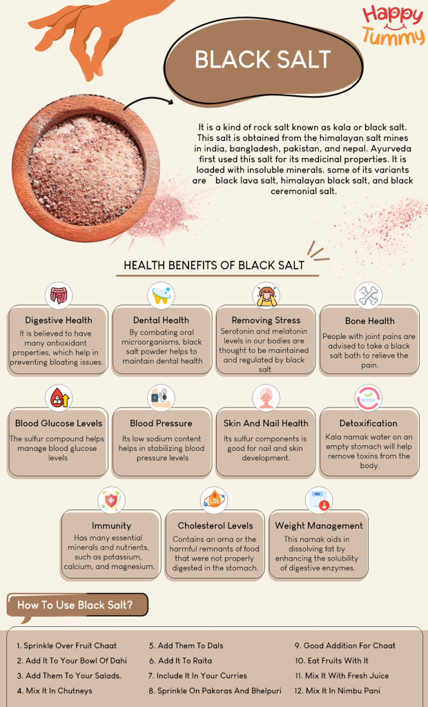 Black Salt benefits infographic