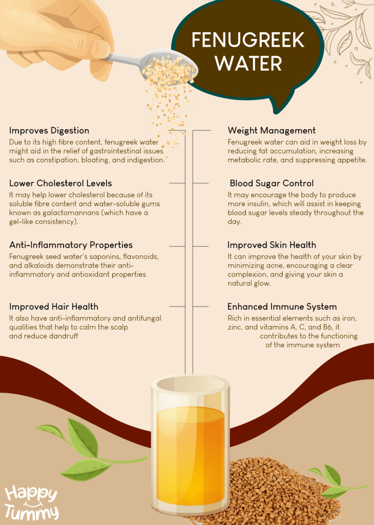 Fenugreek water benefits infographic