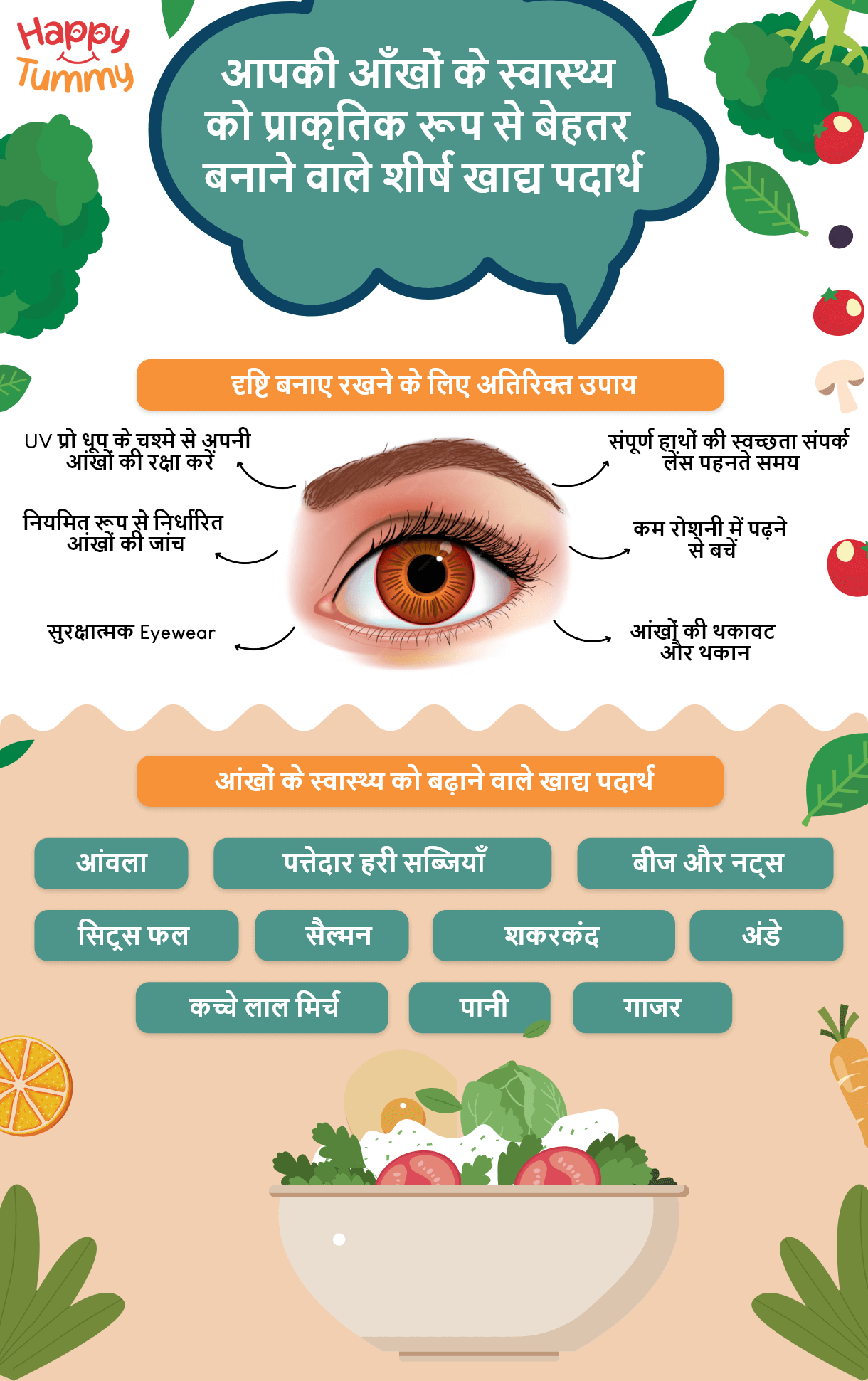 आपकी आँखों के स्वास्थ्य को बेहतर बनाने वाले शीर्ष खाद्य पदार्थ - food for eye health in Hindi