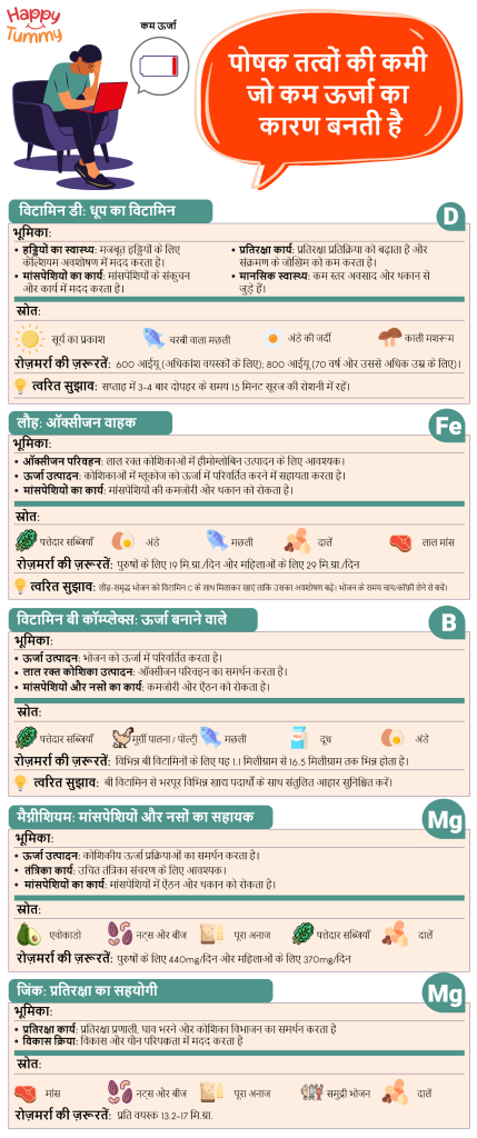 पोषक तत्वों की कमी जो कम ऊर्जा का कारण बन सकती है (Nutrient Deficiencies That Might Cause Low Energy)