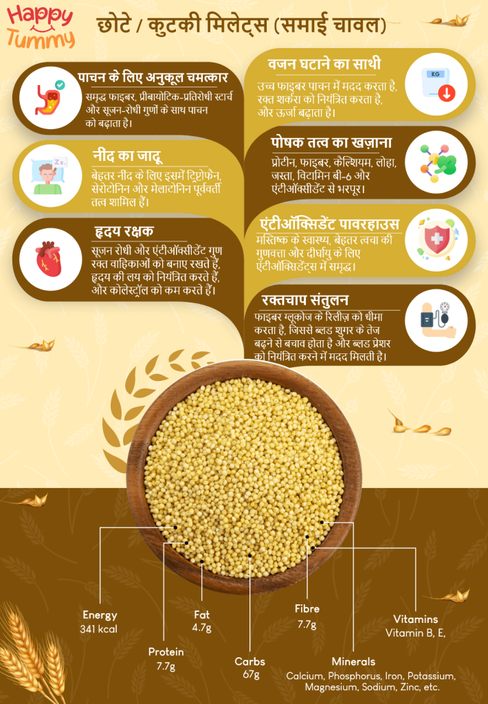 छोटे / कुटकी मिलेट्स (समाई चावल) के फायदे (Benefits of Little Millets)