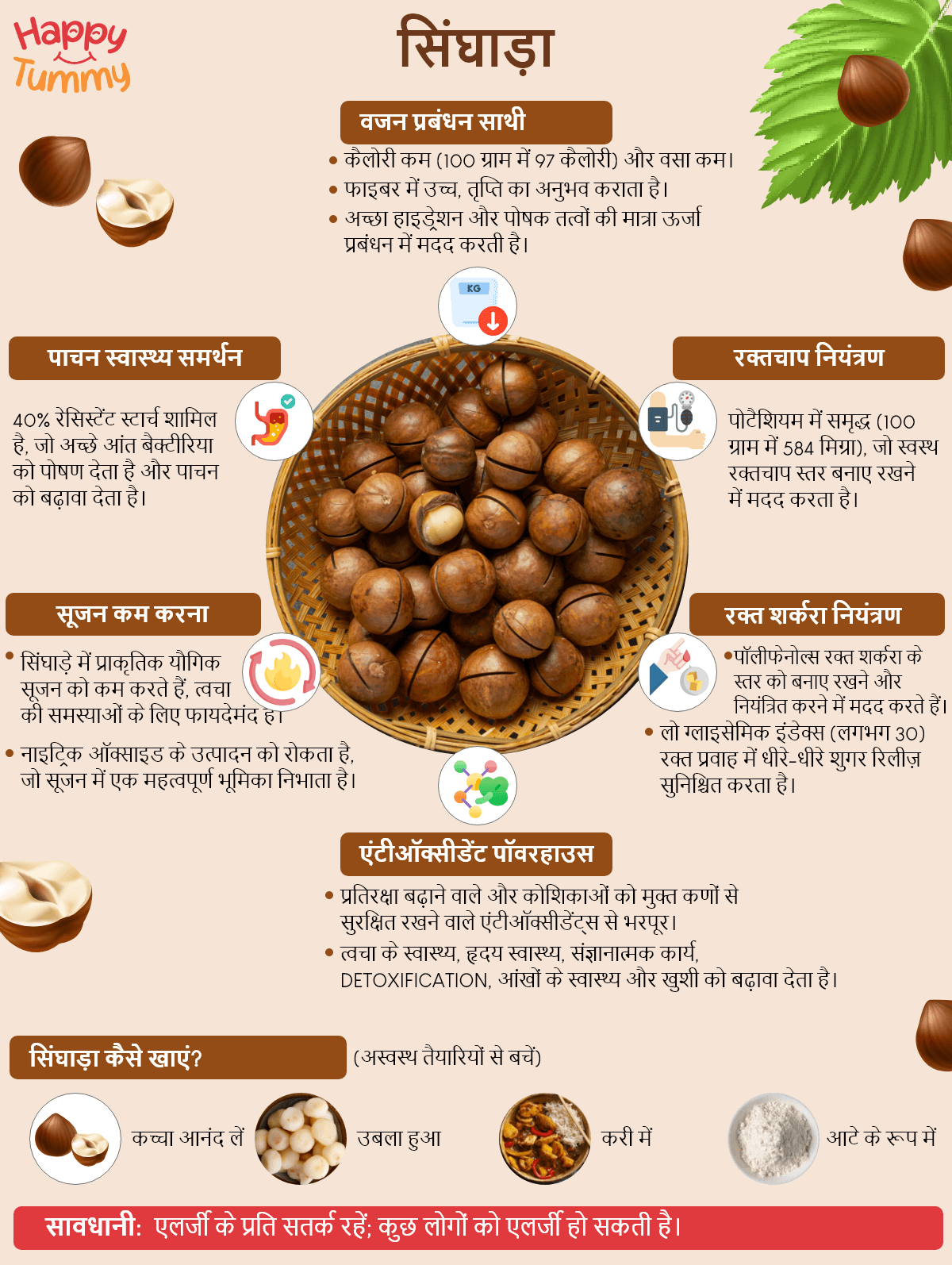 सिंघाड़ा के स्वास्थ्य लाभ